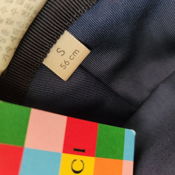 Gucci Bucket Hat Blue Canvas Small Size 56 - Picture 7 of 11